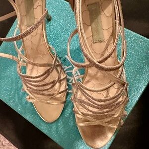 Betsy Johnson Sparkle Gold Strappy Sandal